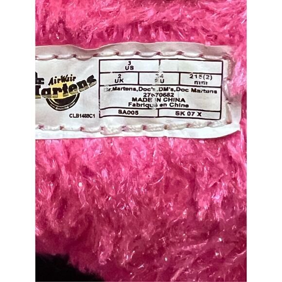 Dr. Martens 1460 Pascal Pink Fuzzy Sherpa Combat Boots Lux Borg size US 2 - Picture 3 of 7
